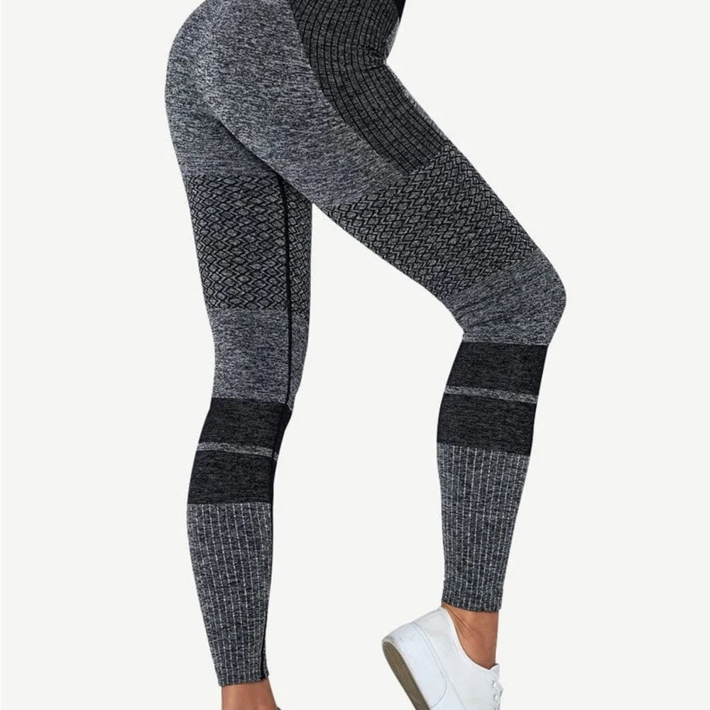 Seamless High Waist Yoga Leggings | Textured Stretch Workout Pants